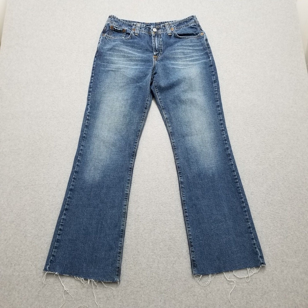 VINTAGE Lucky Brand Jeans Womens‎ 29x30 Blue Denim Cut Off Flared Made In USA